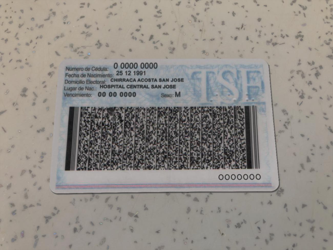 Costa Rica ID Card Template - Image 2