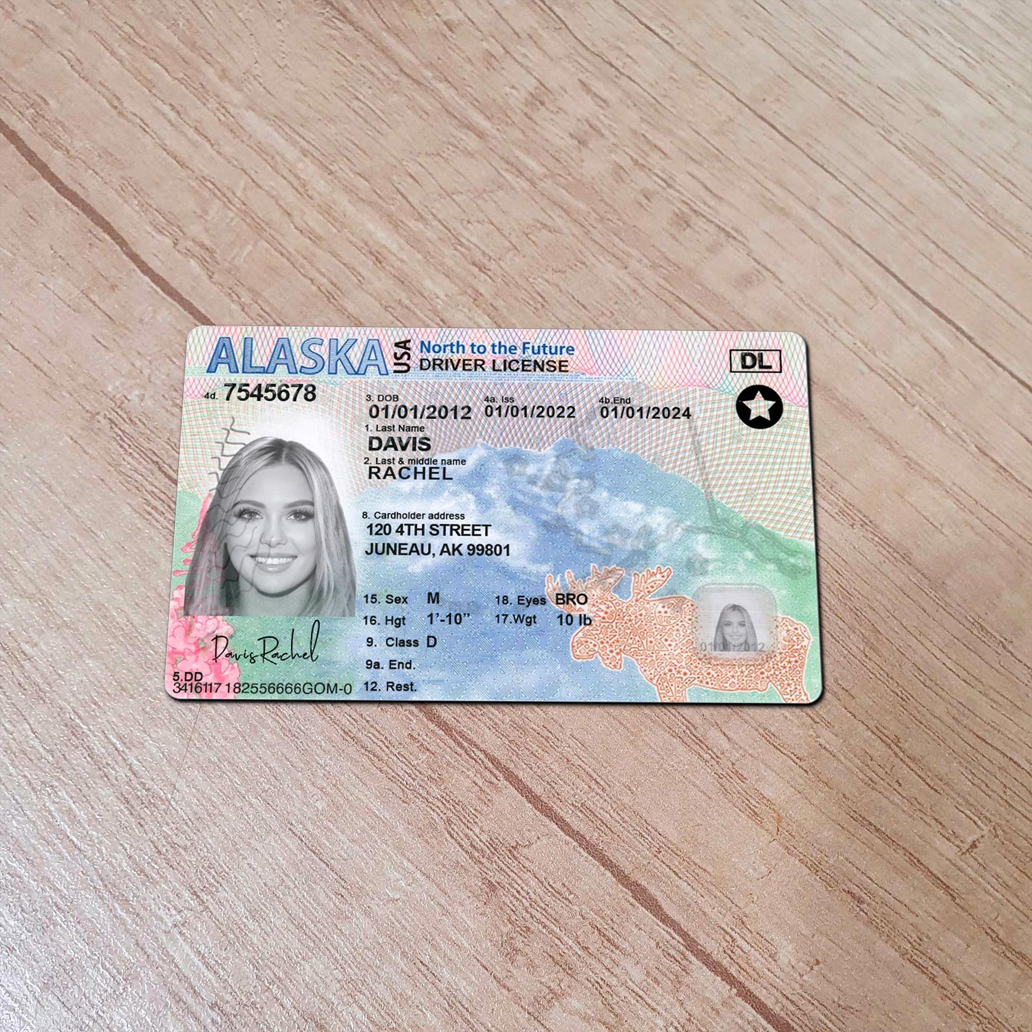Alaska Driver License Template, Alaska PSD License