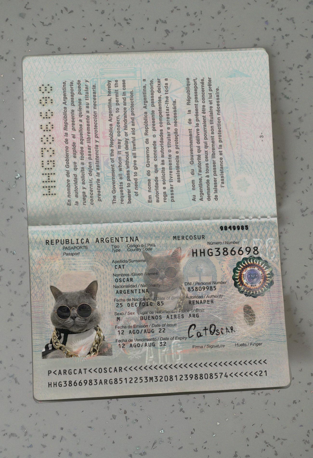 Argentina-Passport-Template