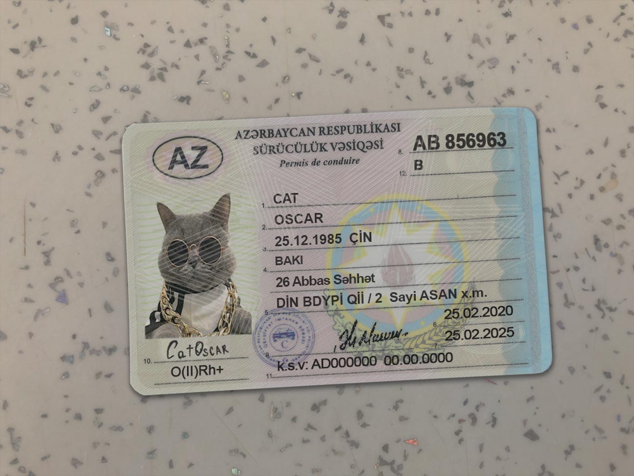 Azerbaijan Driver License PSD Template