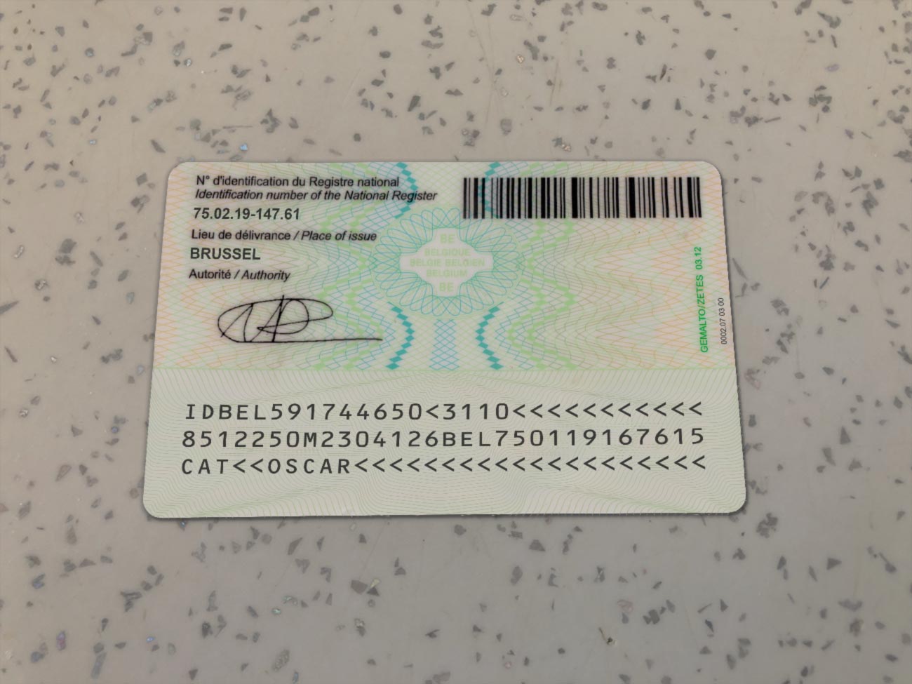 Belgium Identity Card