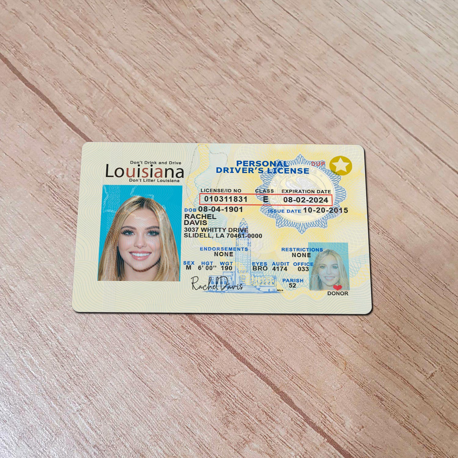 Louisiana-Driver-License-Template-