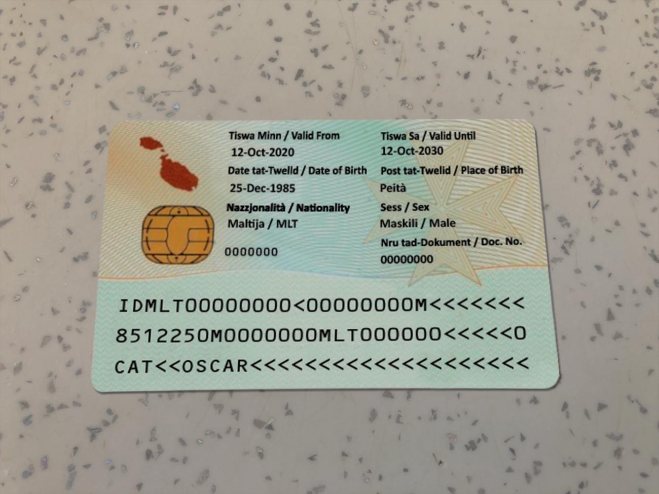 Malta Identity Card Template