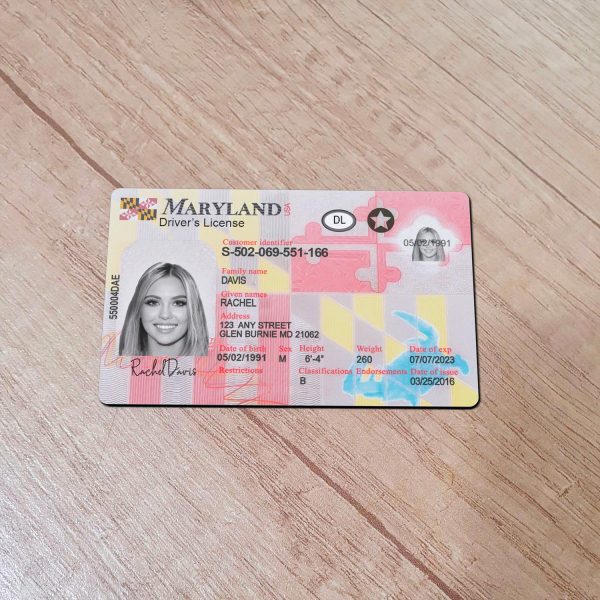 Maryland-Driver-License-Template