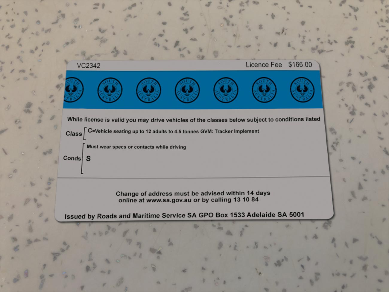 South-Australia-Driver-License-Template